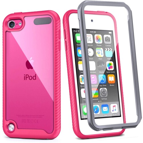 iPod Touch 7th Generation Case, IDweel Armor Shockproof Case with 2 Screen Protector Heavy Duty Full Protection Shock Resistant Hybrid Rugged Cover for Apple iPod Touch 5/6/7th Generation (Rose)