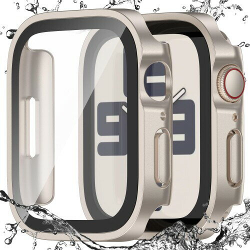 Singiuzoo アップルウォッチ 防水 カバー 40mm 対応 Apple Watch series 6 5 4 SE 3D直角エッ iWatch ケース 全面保護フィルム 高タッチ感度 超薄型 装着簡単 耐衝撃 (スターライト と スターライト, 40 mm