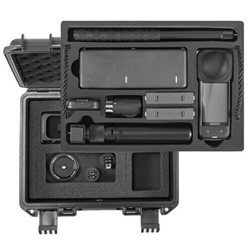 Insta360 X5 対応 収納ケース 大容量 二層防水ハード キャリーケース 防水 ハードシェル ケース 全面保護型 防塵 耐衝撃性