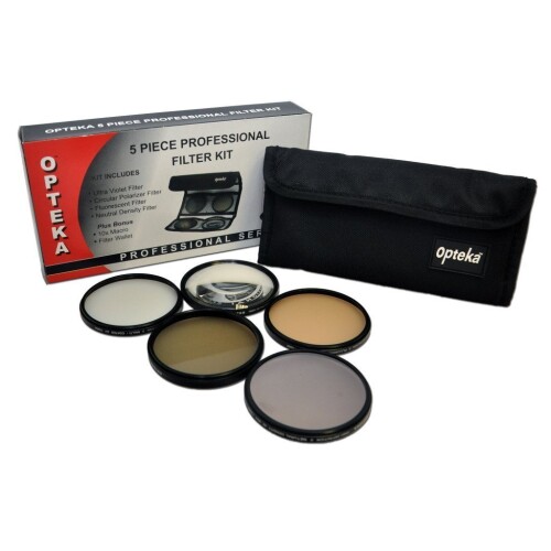 Opteka 58mm High Definition? Professional 5 Piece Filter Kit includes UV, CPL, FL, ND4 and 10x Macro Lens for Canon EOS EF-S 18-55mm f/3.5-5.6 IS II SLR Lens