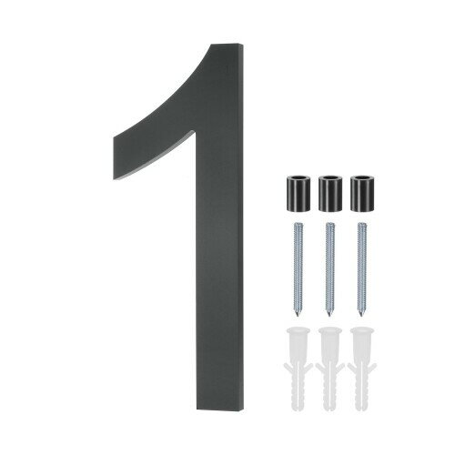 M METERXITY 8"アクリル浮き家番号 モダンハウスナンバー1 釘キットと取扱説明書付き 外部用ハウスナン..