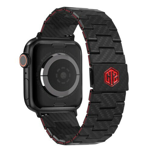 (Haflyer) Apple Watch バンド アップルウォッチバンド カーボン製 コンパチブル Apple Watch ベルト 49/45/44/42mm 交換ベルト iWatch ultra2/ultra/9/8/7/6/5/4/3/2/1/SEに対応 超軽量 交換バンド-レッド