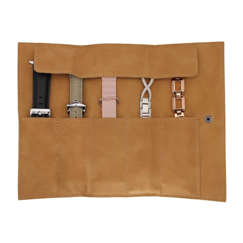 ［クールモバイル］ アップルウォッチ バンド 収納ケース ポーチ 5本 持ち運び コンパクト 旅行 シンプル 軽量 トラベルポーチ (ベージュ)