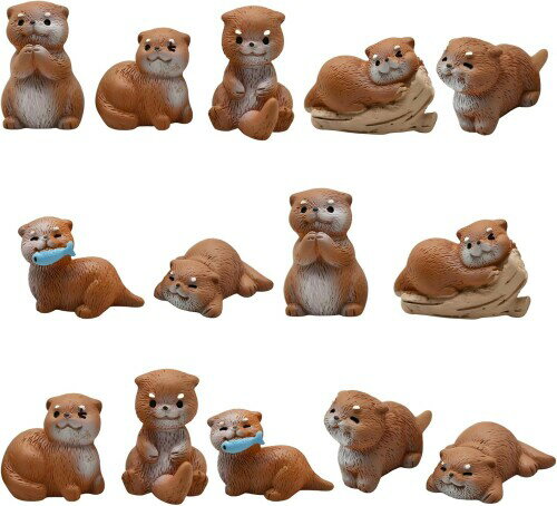 Pinenjoy ミニオブジェ ミニ動物置物 微景観 ミニ動物フェギュア カワウソ 獺 川獺 樹脂 子動物 誕生日テ−ブル装飾 小さな動物置物 マイクロ風景ーデニングの装飾品 ケ−キの装飾品 樹脂