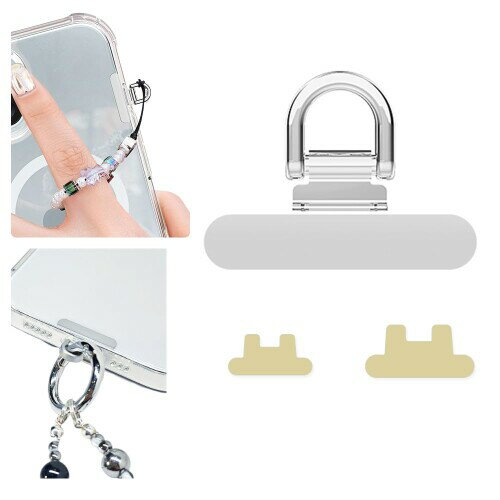 スマホ 金属ミニストラップホルダー320度回転 極薄0.2mm 浮きにくい曲がれ設計ステンレス製 金属製タグ..