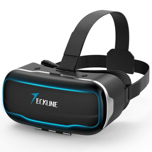 TECKLINE VRゴーグル スマホ用 ヘッドマウントディスプレイ VR ゴーグル 3D メガネ スマホ DMM VR動画 PMMA非球面光学レンズ 1080P 120°視野角 伸縮性ヘッドバンド 4.5～6.5インチ iPhone& Androidなどス