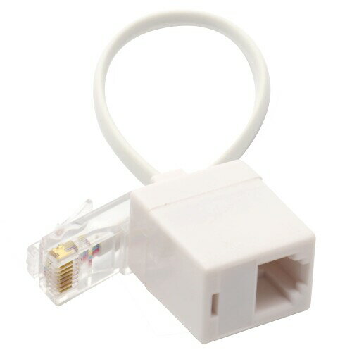 オーディオファン RJ45-RJ11 変換ケーブル LAN 電話線 イーサネット RJ45 8P4C オス-RJ11 6P4C メス ホワイト