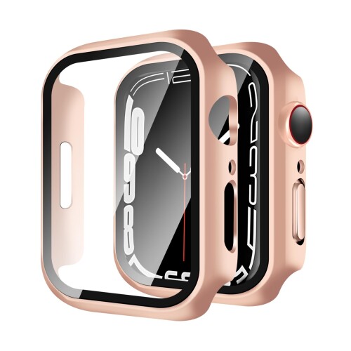 YUGYUG 対応 Apple Watch ケース Series 9/8/7 Apple Watch カバー PC素材 アップルウォッチ ケース ガラスフィルム 一体型 日本旭硝子材 二重構造 アップルウォッチ カバー 全面保護 強化ガラス キズ
