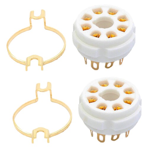 オーディオファン 真空管用 セラミックソケット 金メッキ GZC8-Y-1-G 2点セット