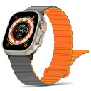 シリコン磁気アップルウォッチ バンド コンパチブル Apple Watch バンド 49mm 45mm 44mm 42mm 41mm 40mm 38mm Ultra2 Ultra シリーズ9 8 7 6 5 4 3 2 1 SE 、薄型シリコン磁気ループ交換用バンド(両面ウェアラ