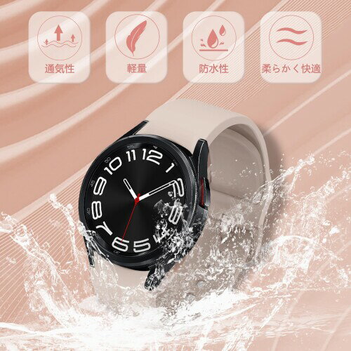 (RicYeel) シリコンバンド for Samsung Galaxy Watch 7/6/5/4/FE 40mm 44mm 交換ベルト 交換用ストラップ スポーツバンド 柔軟性 Galaxy Watch 6 Classic 43mm 47mm/Watch 4 Classic/Galaxy Watch 5 Pro 45mm 用 (ピンク+レッド)