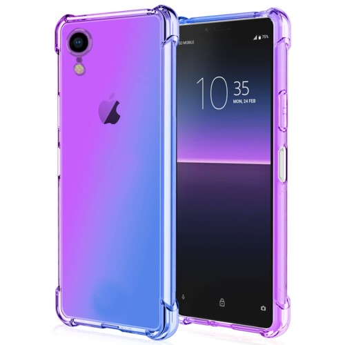 iPhone XRp P[X NA TPU ^ y Of[V X}zP[X op[ ϏՌ ςȂ CX[dΉ ACtH XRp gуJo[ Purple Blue HB-62-03-03