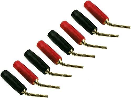 AMIUKON ピンプラグ ミニプラグ スピーカー ターミナル オーディオケーブル端子プラグ ス 金メッキ (8本セット)