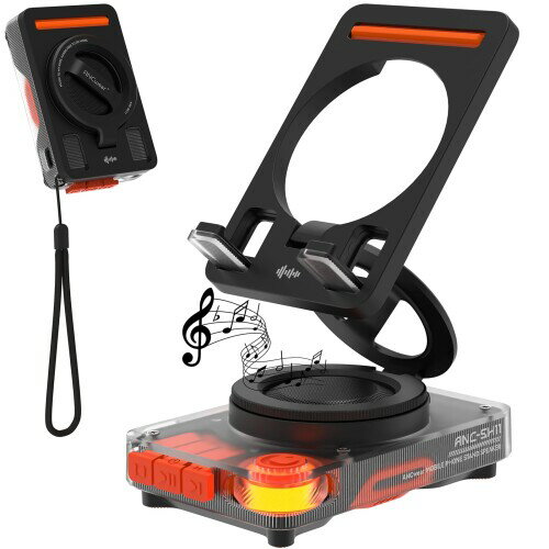 ANCwear ポータブルBluetoothスピーカー(TFカードスロット搭載)& スマホスタンド(ワイヤレスBluetooth5.4対応) - クールで個性的...