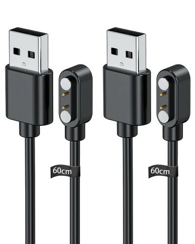 For ElektraX ?L17 スマートウォッチ 充電ケーブル USB 磁気充電器汎用マグネットコード 磁気吸着 高耐久 軽量 小さい 持ち運び便利 旅行用（2本セット）