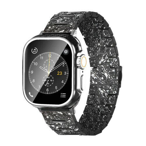 コンパチブル Apple Watch バンドカーボン製 アップルウォッチバンド ultral2/ultra/9/8/7/6/SE/5/4/3/2/1対応 49/45/44/42mm 適用 交換ベルト iWatch バンド-Camoスノー