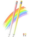 Luntak 2 in 1 ipad タッチペン 充電不要 2本セット高感度 高精度タブレット ペン スマホ タッチペン 小学生 軽量 スタイラスペン android iPhone/android/Samsung/Galaxy/Microsoft/Surface用 ペンシル (ピンク