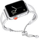 コンパチブルApple Watch 42mm 44mm 45mm 46mm 49mm ベルト かわいい 優雅でシンプル 多様場面対応 レディース メタルチェーン...