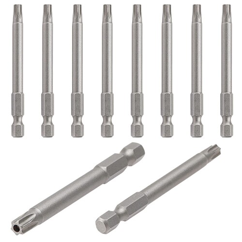 Aopin 穴付きT27、トルクスヘッドドライバーの不正開封防止、1/4インチ六角ハンドル、S2スチール磁気、..