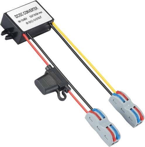 YABOANG 10-60V〜5V 降圧 dcdc コンバーター、ヒューズ付き電圧コンバータ 5V5A 25W MAX 自動車、LED ..