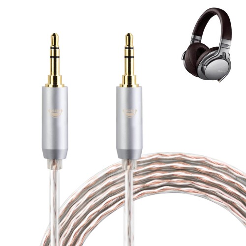 okcsc JBX ヘッドホンケーブル MDR-H800 リケーブル イヤホン・ヘッドホン用 SONY用/Audio-Technica用 MDR-1A・1000XM23・ATH-MSR7・SR5等に適合 OFC 4芯 長さ1.5m 3.5mm