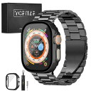 (YOFITAR) for Apple Watch バンド 保護ケース付き ステンレス製 アップルウォッチ 交換ベルト Apple Watch Ultra 2/Ultra/10/9/8/7/SE2/6/SE/5/4/3/2/1対応 iWatch バンド Apple Watchアクセサリ 長さ調整器具付き(4