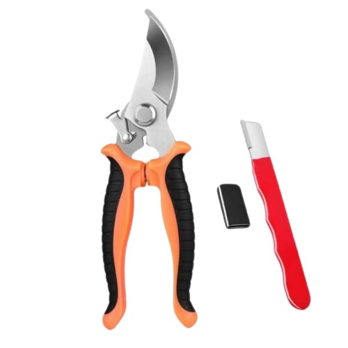 万能ハサミ 万能はさみ カーブ刃 190mm ステンレス 強力万能鋏 バネ付きハンドル 多目的切断工具 金切..