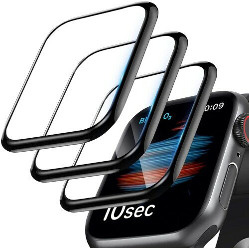 AMAPC for Apple Watch フィルム Apple Watch 46mm 用 フィルム 炭素繊維 3D曲面 耐衝撃 高透過率 キズ防止 高感度タッチ 擦り傷防止 46mm Series 11/10 対応 3枚セット