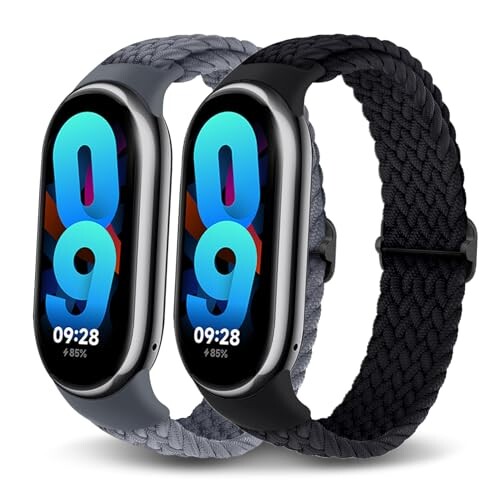 (Wowstrap) コンパチブル Xiaomi band 8 替えバンド mi band 8 換えバンド 編み込み ゴム 伸縮性 ソロループ 編組 柔らかい 通気 メンズ レディース スポーツ 防汗 ストラップ 交換ベルト、ブラッ