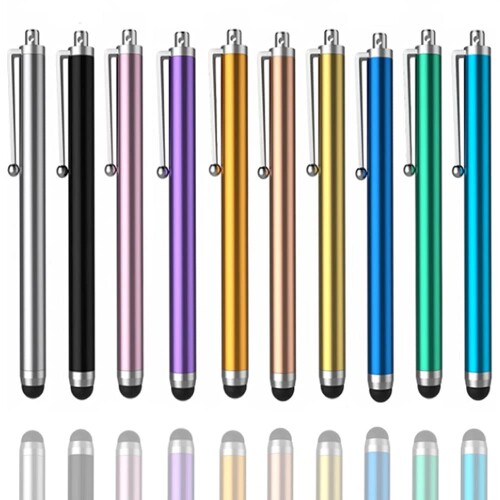 タッチペン 10本セット スマートフォン ipad iphone Androidス タブレット対応 スタイラスゴムペン先 静電容量性 極細 軽量 多色