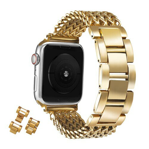 (HANDODO) for Apple Watch バンド 38mm 40mm 41mm ステンレス 交換用 メタル 交換ベルト アップルウォッチ シリーズ9/8/7/6/SE/5/4/3/2/1対応 Apple Watchアクセサリ 工具不要 調整可能 (38/40/41mm, ゴールド)