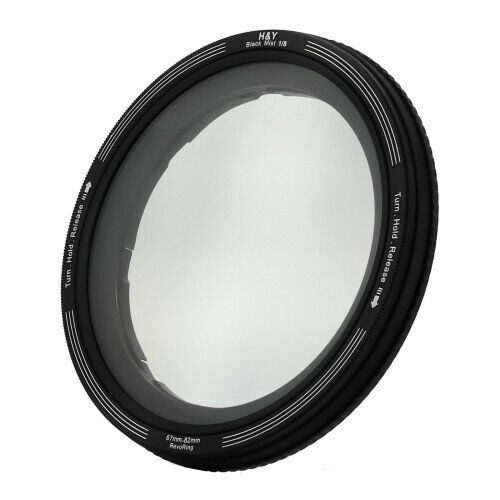 楽天まばし商店H&Y ブラックミスト 46-62mm REVORING Black Mist 1/8 レボリング 可変ステップアップリング付 ブラックミスト 1/8 フィルター径 46mm 49mm 52mm 55mm 58mm 62mm 対応 帯電防止 防汚 撥水 防傷 RB8-62