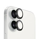 iPhone 16/16 Plus サファイアレンズフィルム 高硬度9H ステンレスフレーム 反射防止 MLI16-BS2 (ブラック)