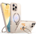 TORRAS iPhone 16 Pro Max 用 ケース ゼンマイ式スタンド縦横両対応 リング マグネット搭載 MagSafe対応 ワイヤレス充電 米軍MIL規格耐衝撃 指紋防止 黄変防止 マグセーフ対応 6.9インチ いphone16pro