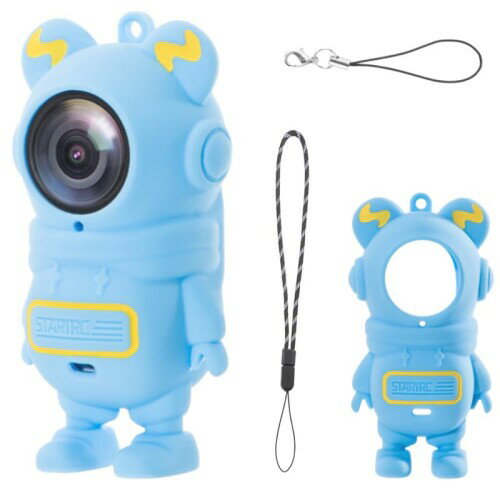 Insta360 GO 3S/GO 3 対応 ケース シリコン保護ケース ストラップ/紛失防止ストラップ 付き 全面保護 防水 防塵 (Blue)