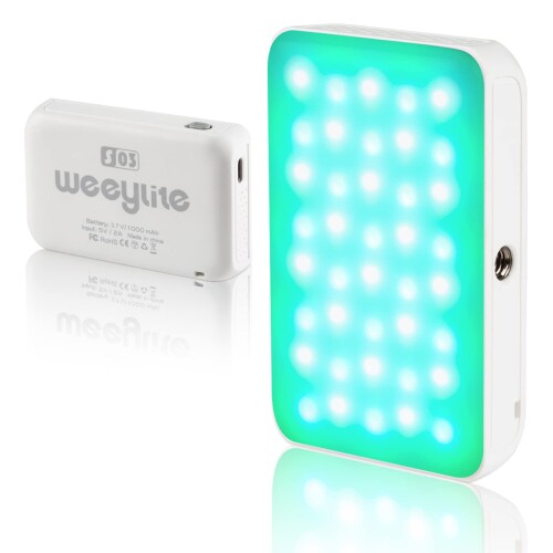 LED RGB カメラライト 照明 撮影用 物撮り 自撮り ビデオライト スマホ制御 Weeylite S03 1000mAh 2800k-6800k 充電式 カメラled 定常光ライト 商品撮影 小物撮影に適用