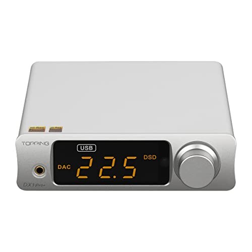 LEAUDIO Topping DX3 Pro ES9038Q2M Bluetooth 5.0 LDAC Audio Decoder DSD512 DAC AMP NFCA Headphone Amplifier Pre Amplifier (シルバー)