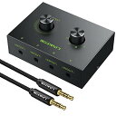 LiNKFOR 4ポート オーディオスイッチャー 4入力1出力/1入力4出力 3.5mm ヘッドフォン スイッチ スピーカー セレクター 切替器 スプリッター 電源不要 音量調整でき 3.5mmオーディオケーブル付
