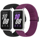 Bcuckood 伸縮性ナイロンストラップ Samsung Galaxy Fit 3対応 2個セット 調節可能 伸縮性ナイロン交換用ストラップ リストバンド G...