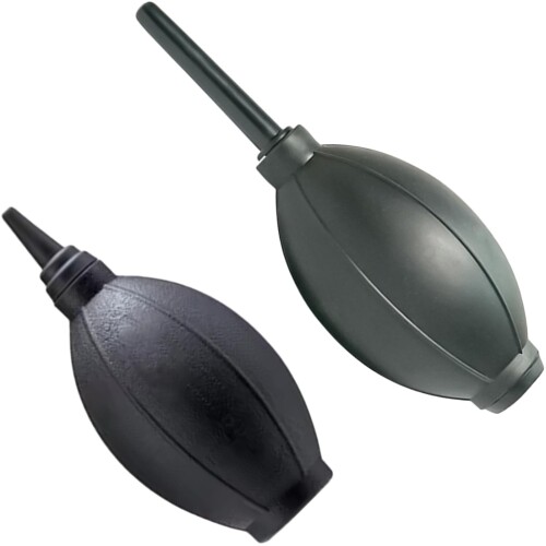 KIND CUBE ブロワー カメラ掃除 手動ポンプ式 Mサイズ シリコン 黒 (ショート・ロング2個セット)