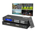 4K HDMIマトリックススイッチ4x4、4K@30Hz HDMIマトリックス切替器分配器、4入力4出力、バックリットボタン、HDCP、EDID管理、RS232サポートを搭載