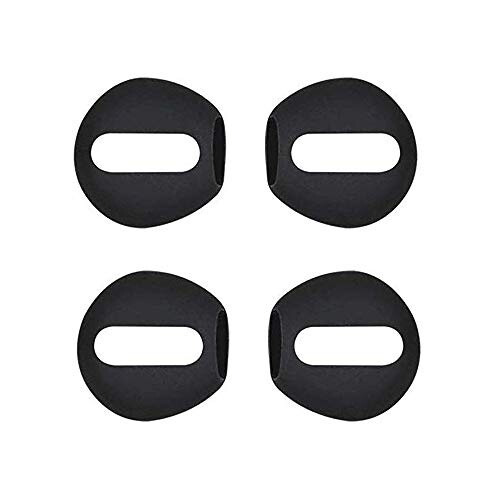 AirPods用 イヤホンカバー 2ペア4個入り イヤーピース イヤホンアクセサリー シリコーン製 落ち防止 (ブラック)