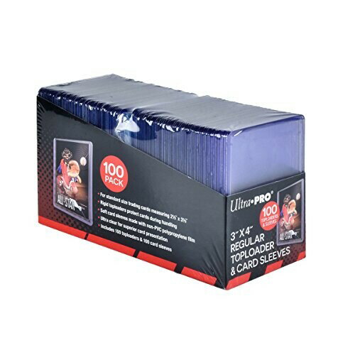 Ultra Pro 7.6cm x 10cm Toploaders and Clear Sleeves for Collectible Trading Cards (includes 100 toploaders and 100 sleeves)