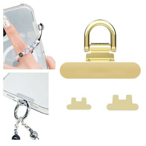スマホ 金属ミニストラップホルダー320度回転 極薄0.2mm 浮きにくい曲がれ設計ステンレス製 金属製タグ..