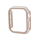 Gaacal プラスチック製Apple watch ケース アップルウォッチ保護ケース装着簡単 ダイヤカットストーン付き ホワイトフレーム 超薄型 耐衝撃Series6 SE 5 4カバー Series6 SE 5 4カバー38mm 40mm 42mm 44mm