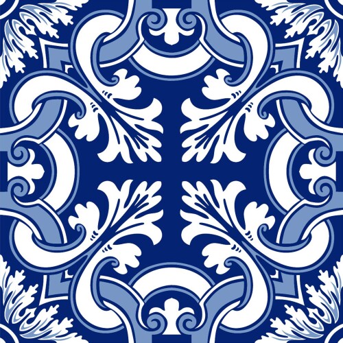 Poromoro ポルトガル風 スペイン風 アズレージョ タイルシール 剥がして貼るだけ キッチン & バスルーム モザイクタイルステッカー 16枚セット (7.9,15)