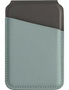 (UNIQ) Magsafe 対応 カードケース スマホスタンド スキミング防止 PUレザー LYDEN DS (ウォッシュドブルー/ブラック)