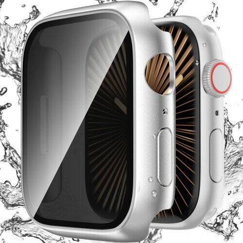 Zumyzu for アップルウォッチ11/10 カバー 42mm 対応 Apple Watch Series 11/10 防水 ケース のぞき見防止 保護フィルム 耐衝撃 全面保護 対応 iWatch 42 mm シリーズ11/10 シルバー
