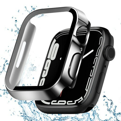 TEMEDO 対応 Apple Watch ケース Series SE3/SE2/SE/6/5/4 アップルウォッチ カバー PC素材 防水 3D直角エッジデザ メッキ加工 Apple Watch カバー 全面保護 二重構造 アップルウォッチ ケース ガラスフィ