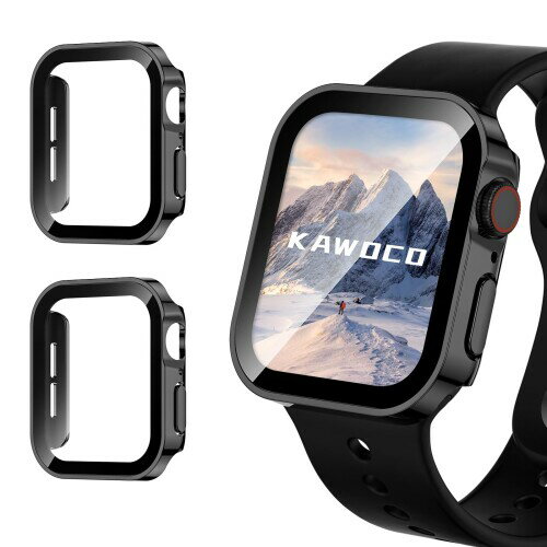 Kawoco アップルウォッチ 防水 カバー 保護 iWatch 46mm Series 10 直角エッデザイン apple watch 用 ケース 対応 46mm ブラックブラック